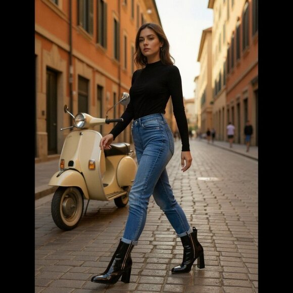 Miu Miu Patent Leather Black Chelsea Boots Botties NEW Size 11 Euro 41 - Picture 7 of 11